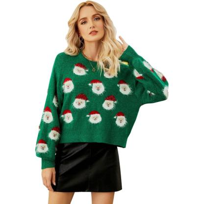 Cheerful Santa Knit Sweater For Holiday Celebrations-Cozy Knit Sets