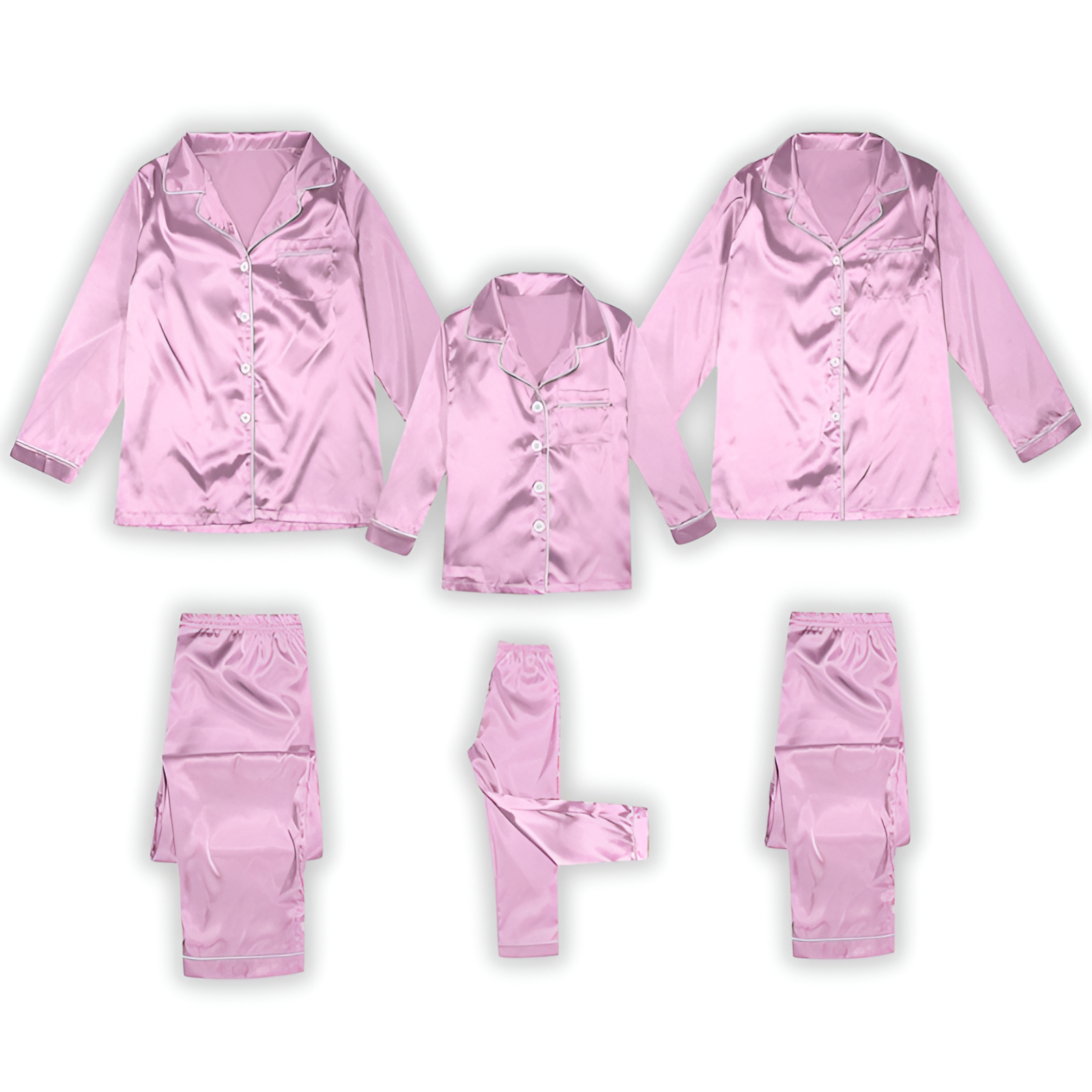 2 Pieces Matching Plain Family Pajama Set