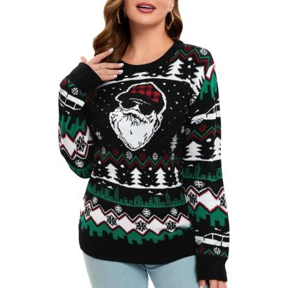 Festive Christmas Sweater With Holiday Print-Cozy Knit Sets