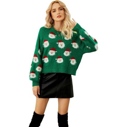 Cheerful Knitted Sweater With A Christmas Holiday Theme-Cozy Knit Sets
