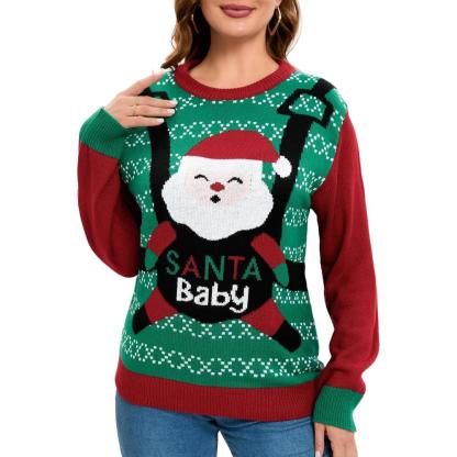 Festive Christmas Sweater With Holiday Print-Cozy Knit Sets