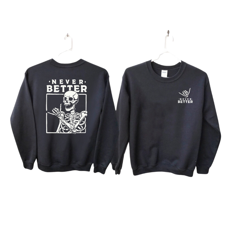 Never Better Printed Sweatshirt-Cozy Knit Sets