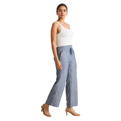 Women European Linen Wide Leg Pants