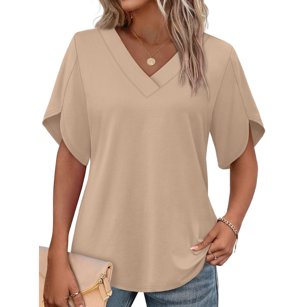 Summer Short Petal Sleeve T Shirts For Women