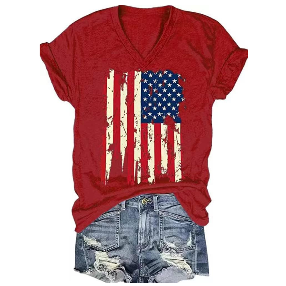 Casual Printed Short Sleeve T Shirt For Women
