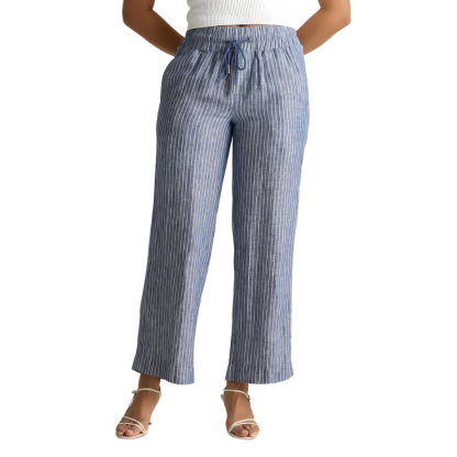 Women European Linen Wide Leg Pants