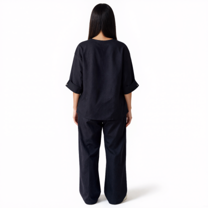 Women V Style Cotton and Linen Casual Suit