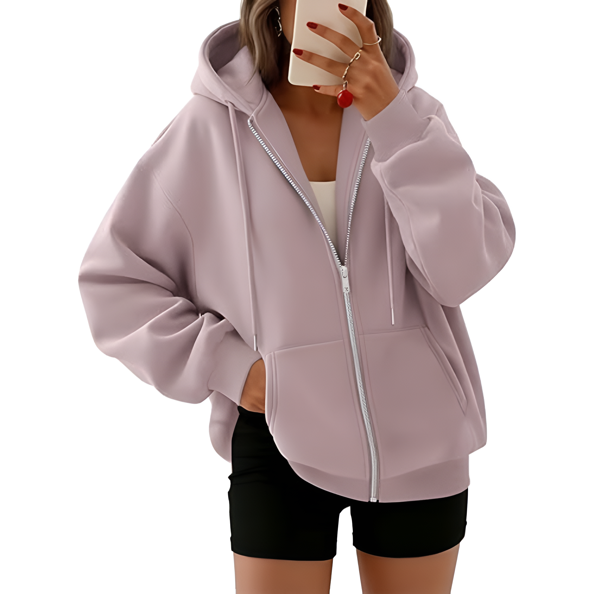 Oversized Zip Up Hoodies For Casual Everyday Wear For WomenOversized Zip Up Hoodies For Casual Everyday Wear For Women - Image 11