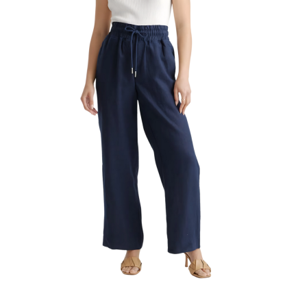 Women European Linen Wide Leg Pants