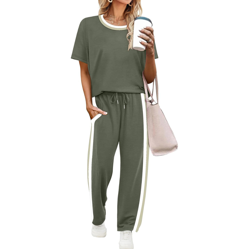 Two Piece Summer Lounge Set With Pocket Pants