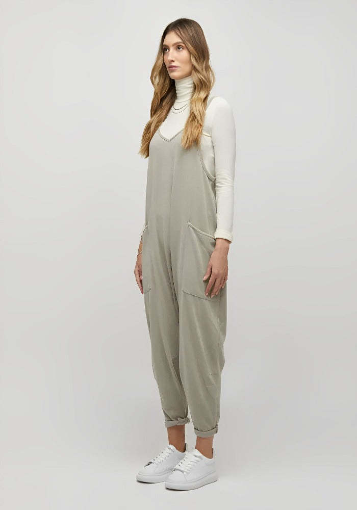 Womens Casual Wide-Leg Jumpsuit-Cozy Knit Sets