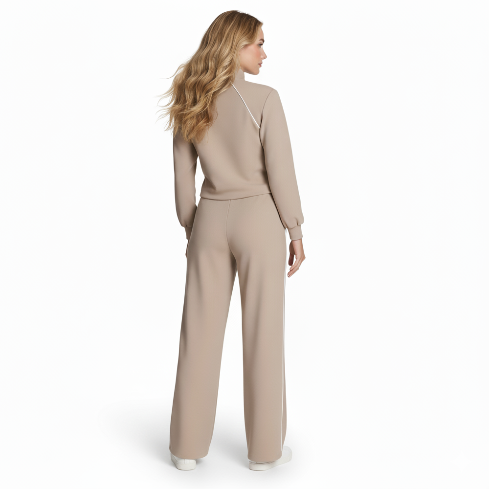 Sporty Pique Half Zip Front Jumpsuit