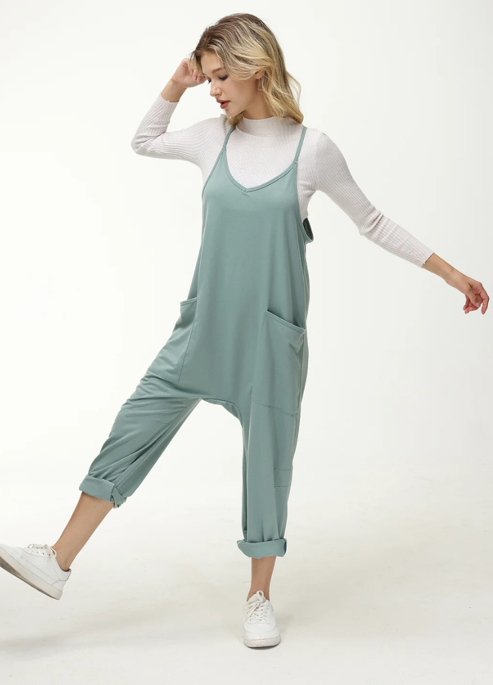 Womens Casual Wide-Leg Jumpsuit-Cozy Knit Sets