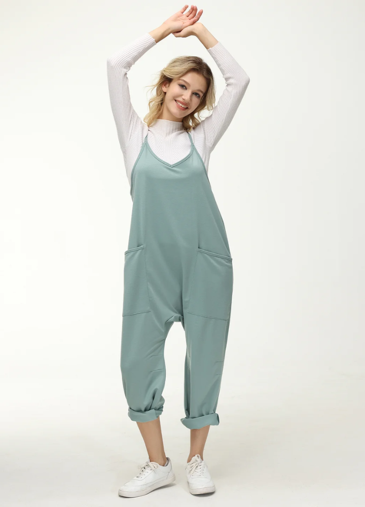 Womens Casual Wide-Leg Jumpsuit-Cozy Knit Sets