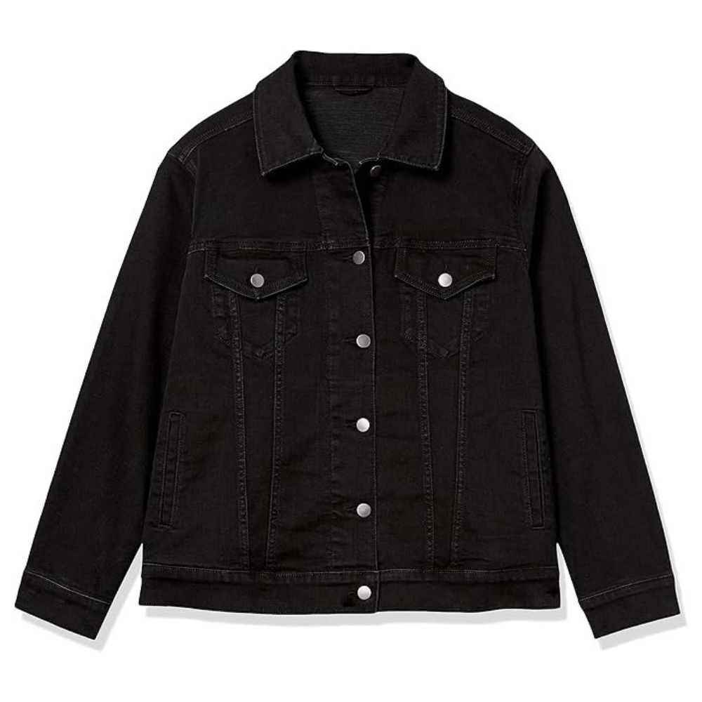 Women Classic Front Button with Pockets Denim Jacket