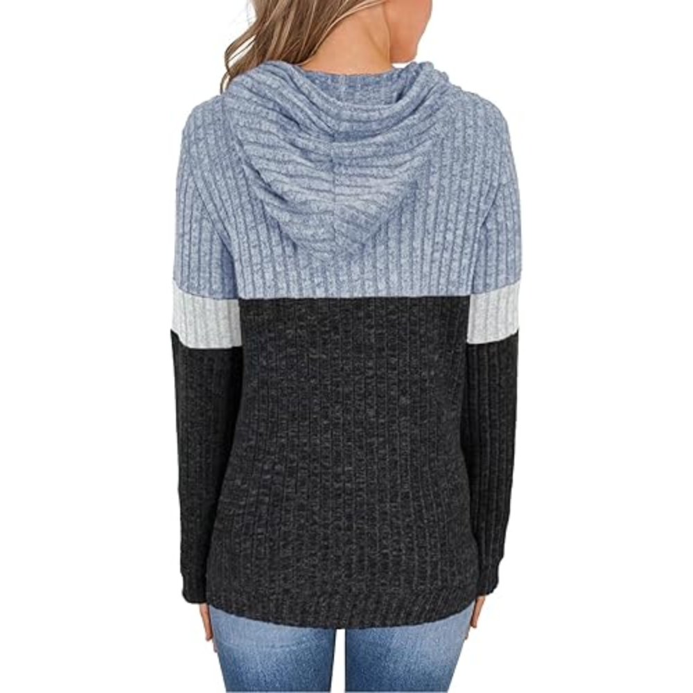 Women’s Color Block Knit Hoodie