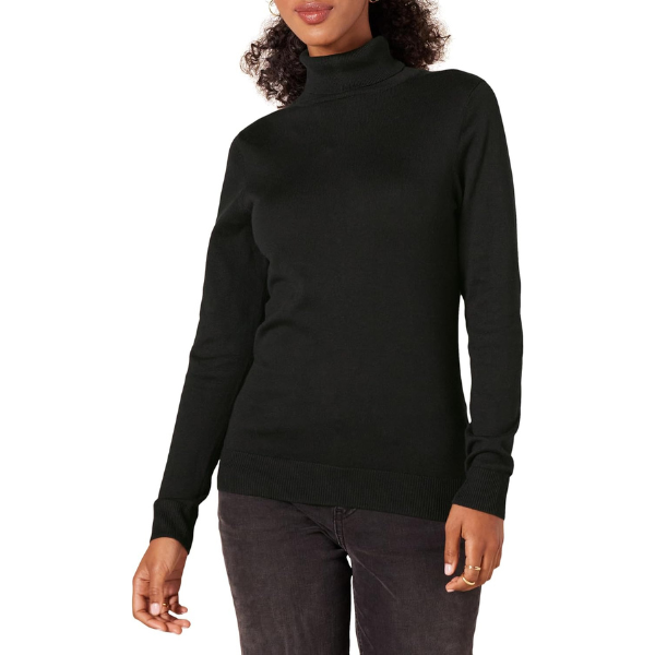 Womens Classic-Fit Lightweight Long-Sleeve Turtleneck Sweater