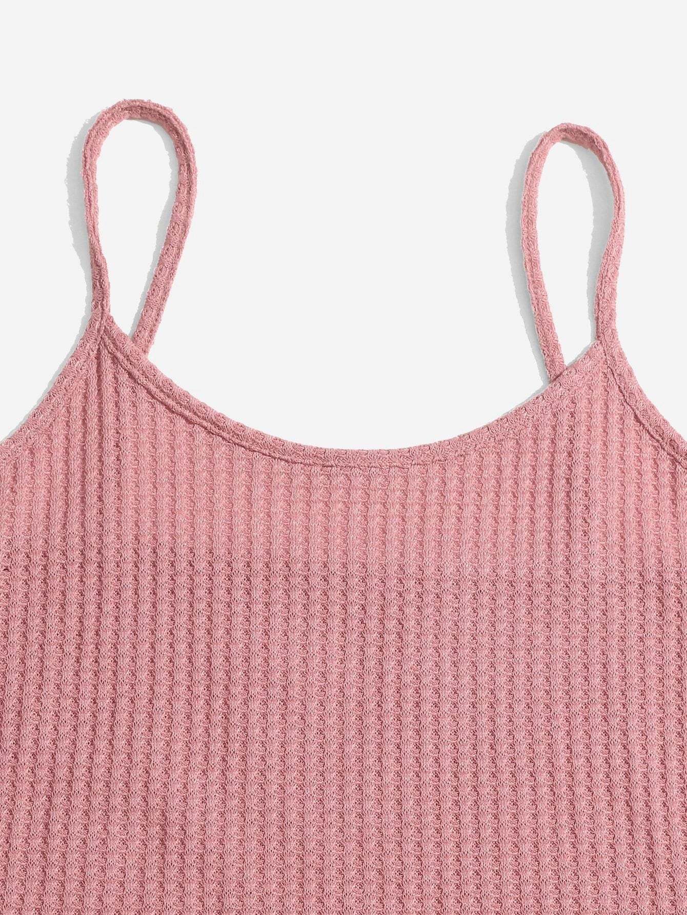 3 Pieces Waffle Knit Belted Lounge Set-Cozy Knit Sets