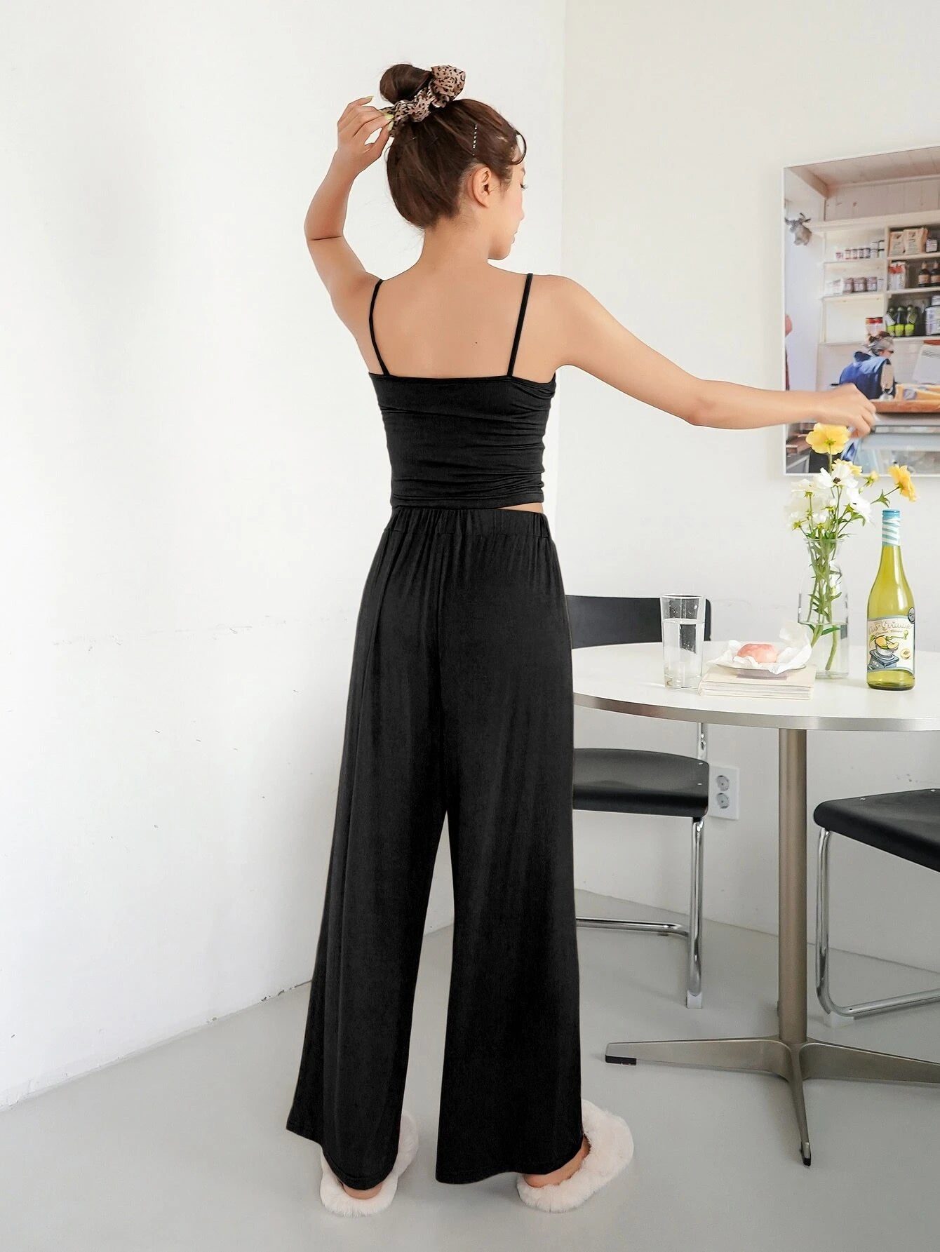 3 Pieces Solid Lounge Set-Cozy Knit Sets