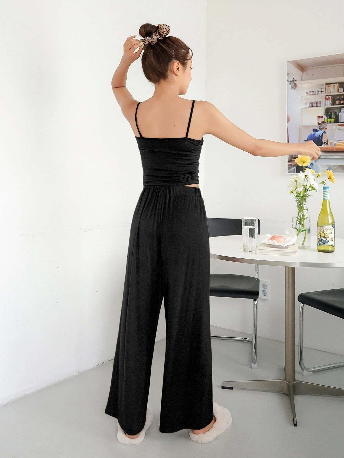 3 Pieces Solid Lounge Set-Cozy Knit Sets