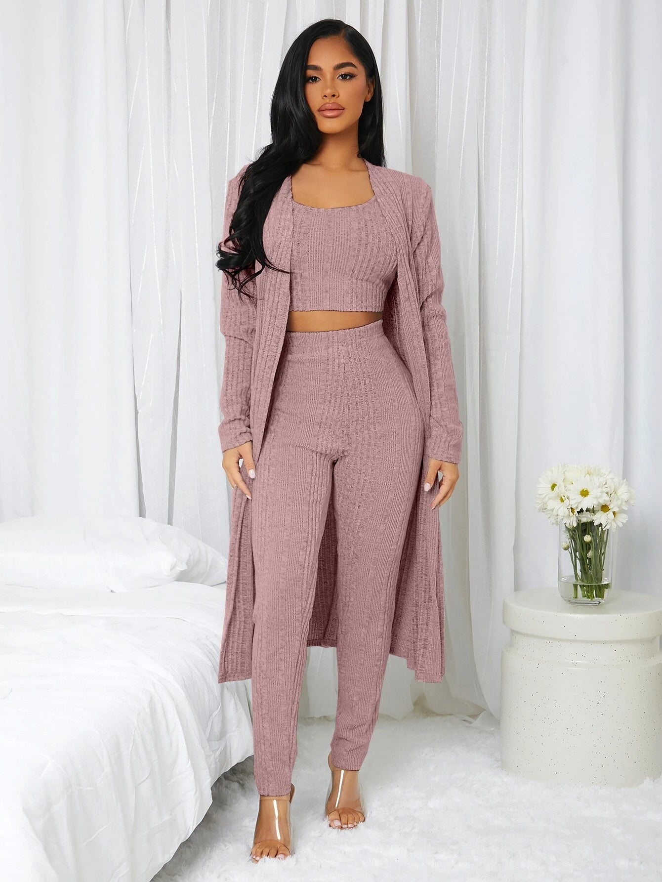 未使用品❗️Her lip to Cozy Knit Long Pant Set SuperPrity Lounge Sets for Women Fall Fashion 2024 Two Piece