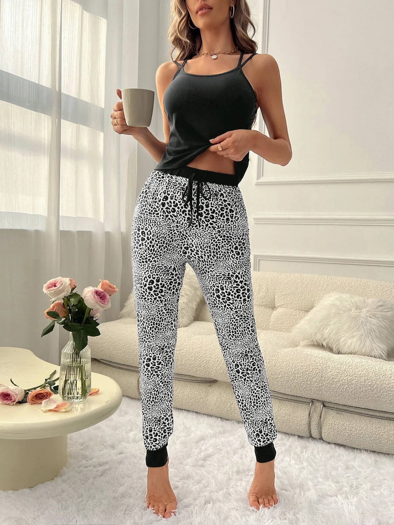 Knot Waist Lounge Set-Cozy Knit Sets