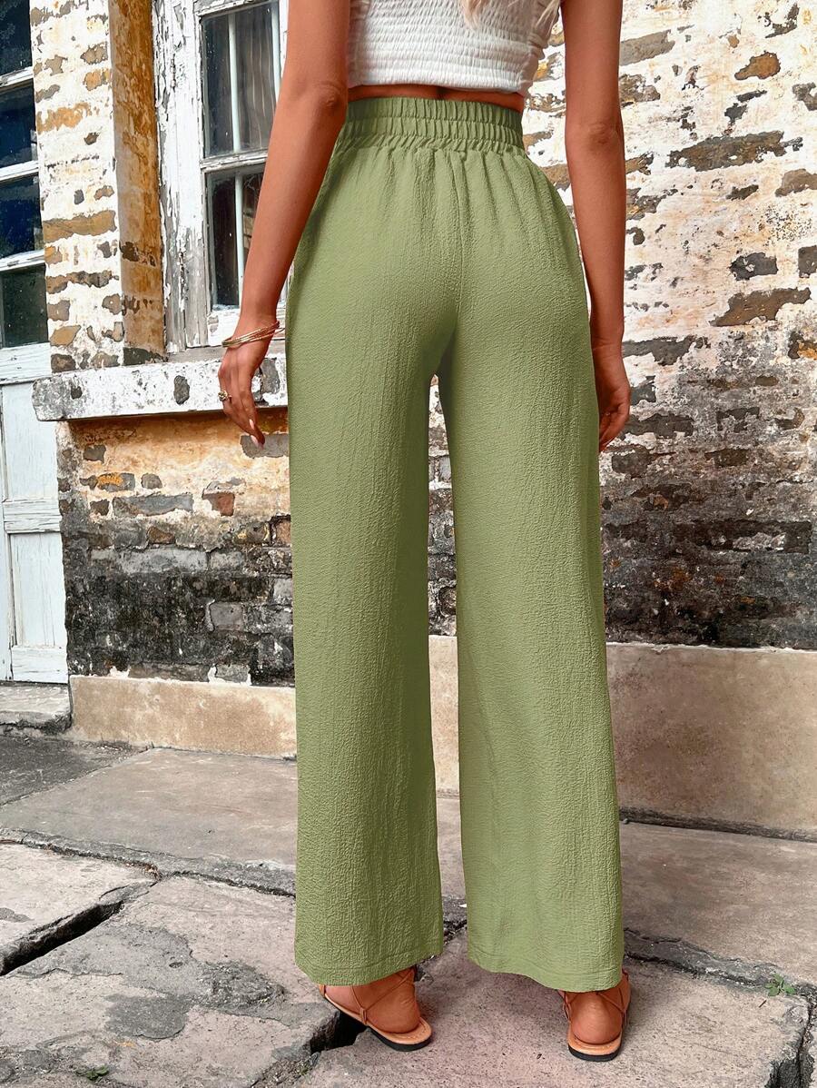 Solid Color Slant Pocket Wide Length Pants-Cozy Knit Sets