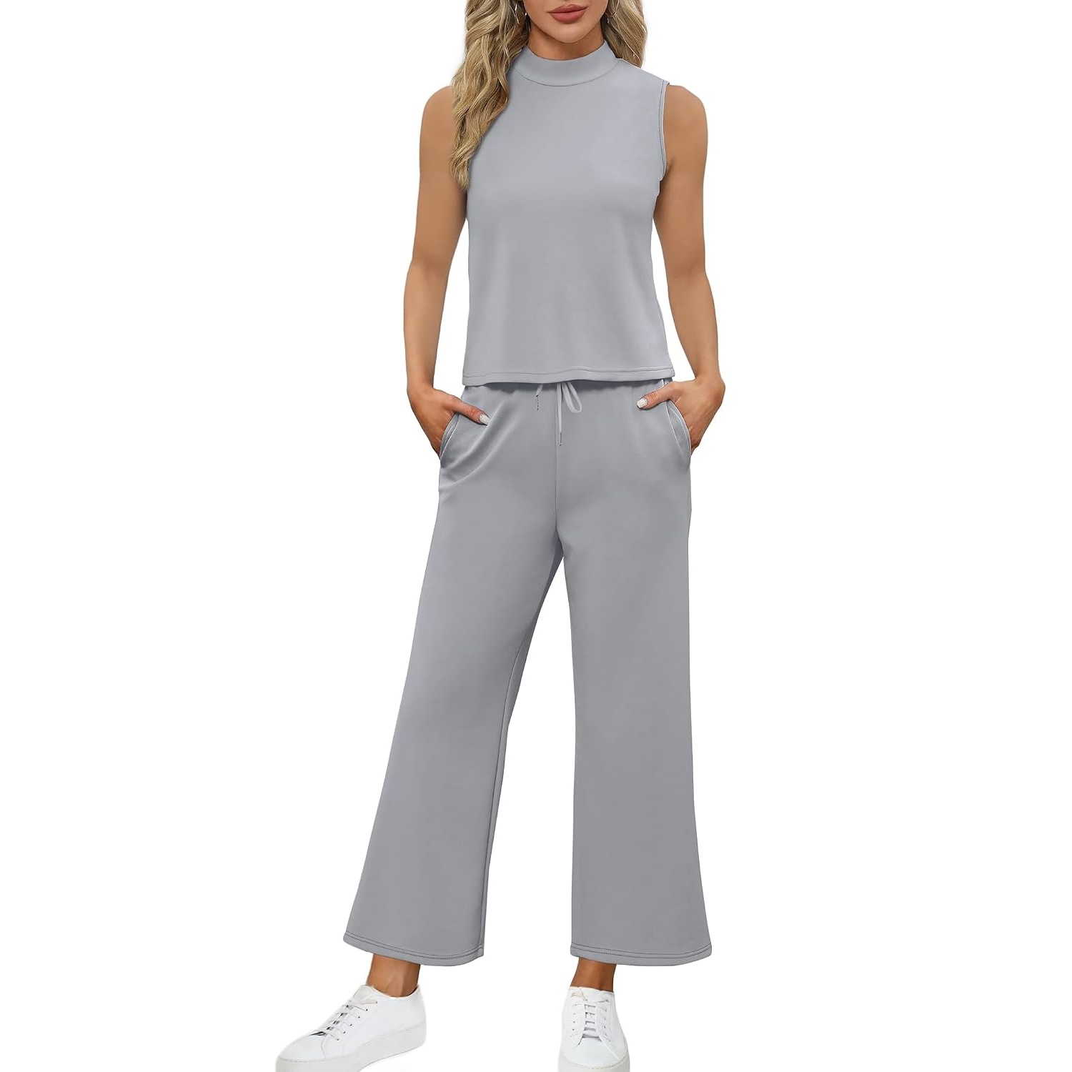Vacation Two Piece Outfit Wide Leg Pants
