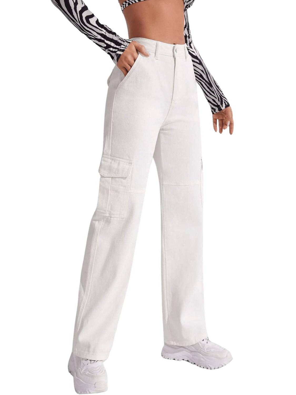 Casual Flap Pocket Denim Pant-Cozy Knit Sets