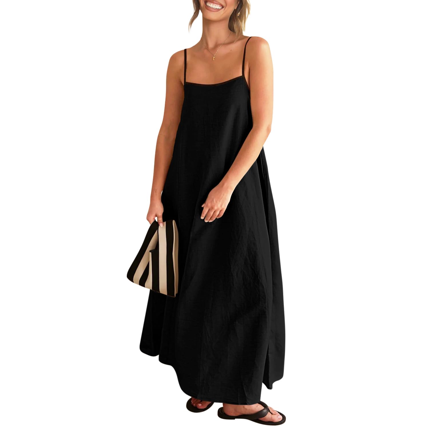 Solid Colored Contrast Spaghetti Strap Backless For Women