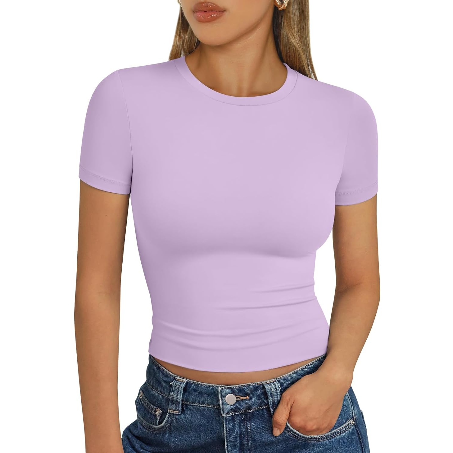 Casual Buttery Soft Short Sleeve T Shirt For Women