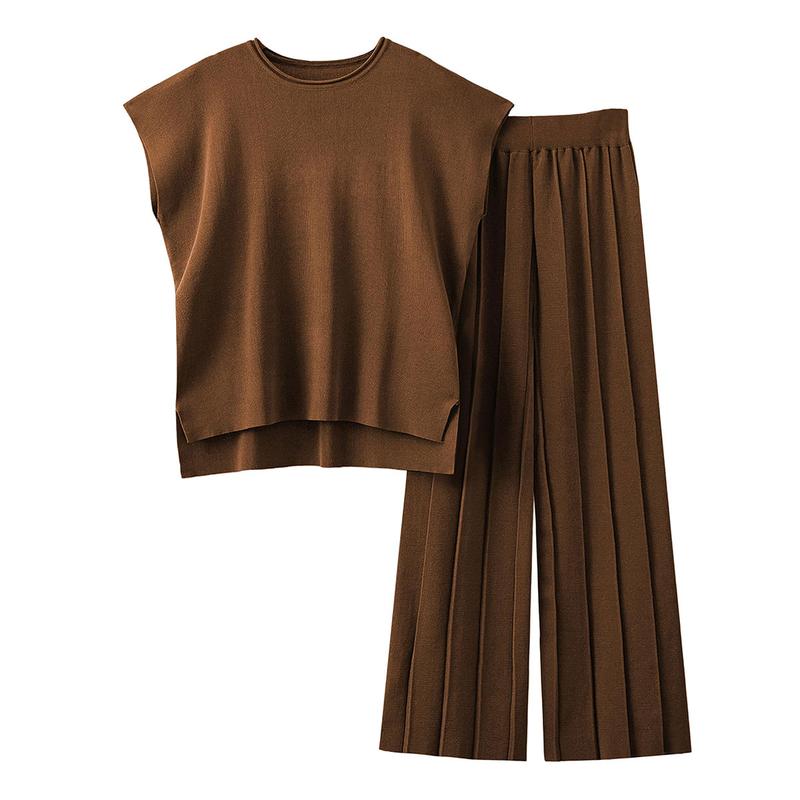 Casual Pleated Set Cap Sleeve Lounge For Women