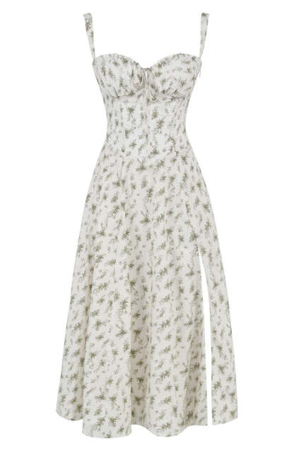 Floral Bustier Midriff Design Shaper Dress-Cozy Knit Sets