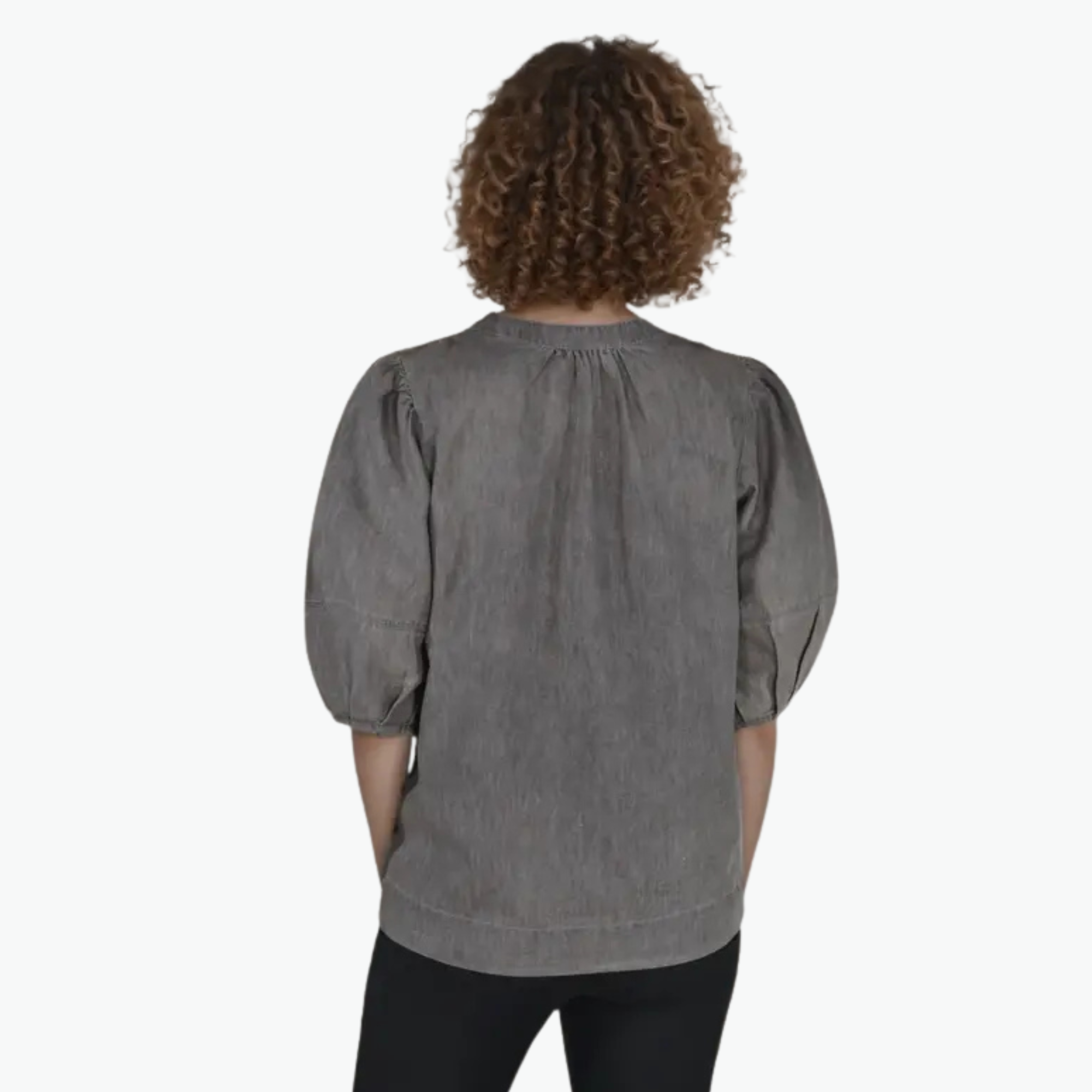 Cotton Polyester Blend Denim Top