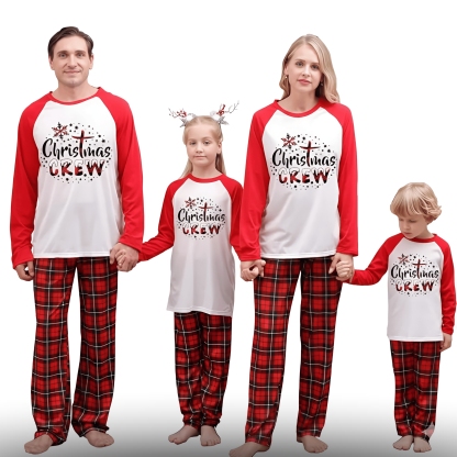 Red Plaid Christmas Crew Family Matching Pajama Set