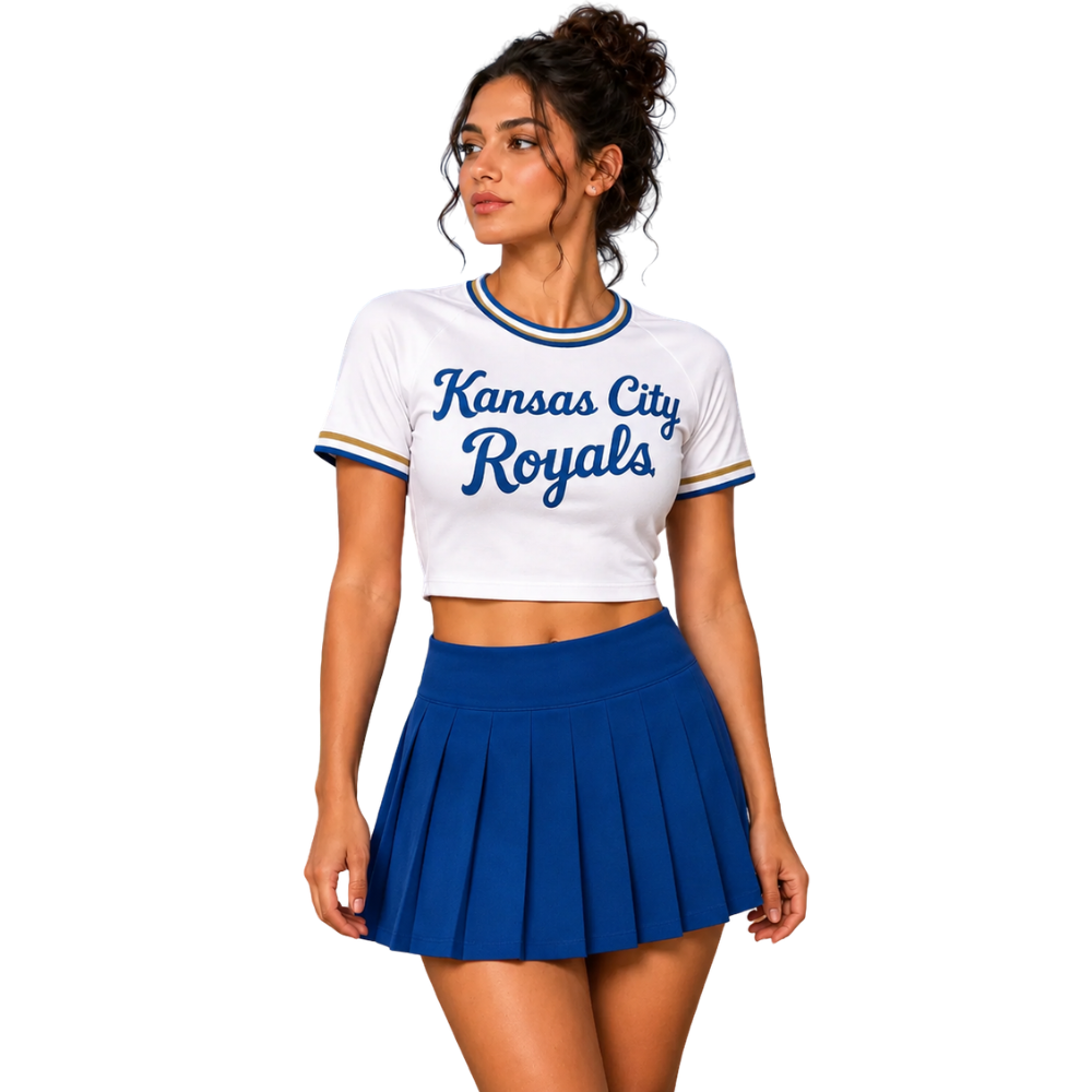 Kansas City Royals Baseball Team Printed Two Piece Top And Skirt Set For Women