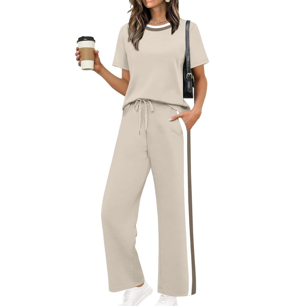 Two Piece Summer Lounge Set With Pocket Pants