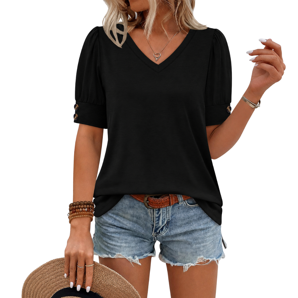 Casual Loose Fit Short Sleeve Shirt For Women