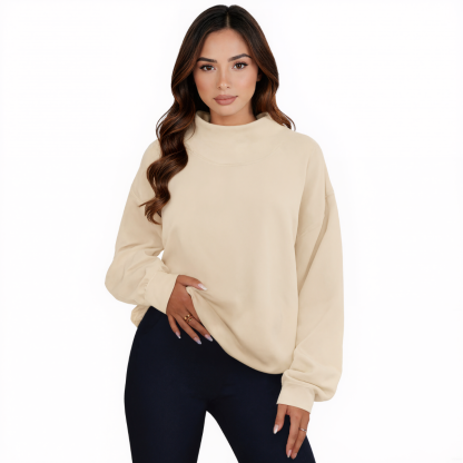 Women Oversized Turtleneck Pullover Sweatshirt