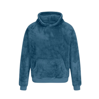 Plush Fleece Pullover With Kangaroo Pocket-Cozy Knit Sets