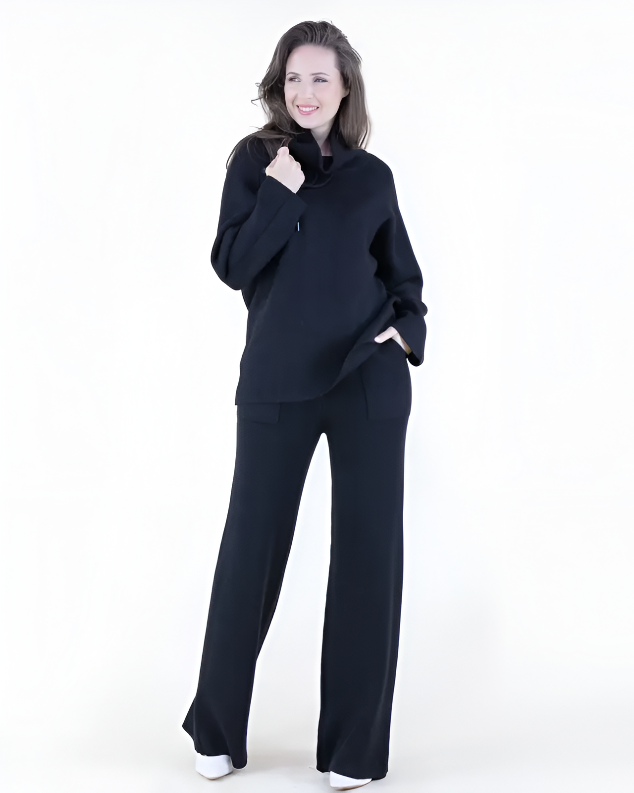 2 Piece Knit Design Lounge Set With Sweater And Pant