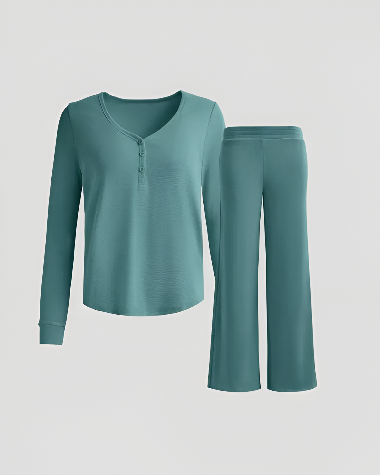 2 Piece Lounge Set With Long Sleeve Top And Pant For Women