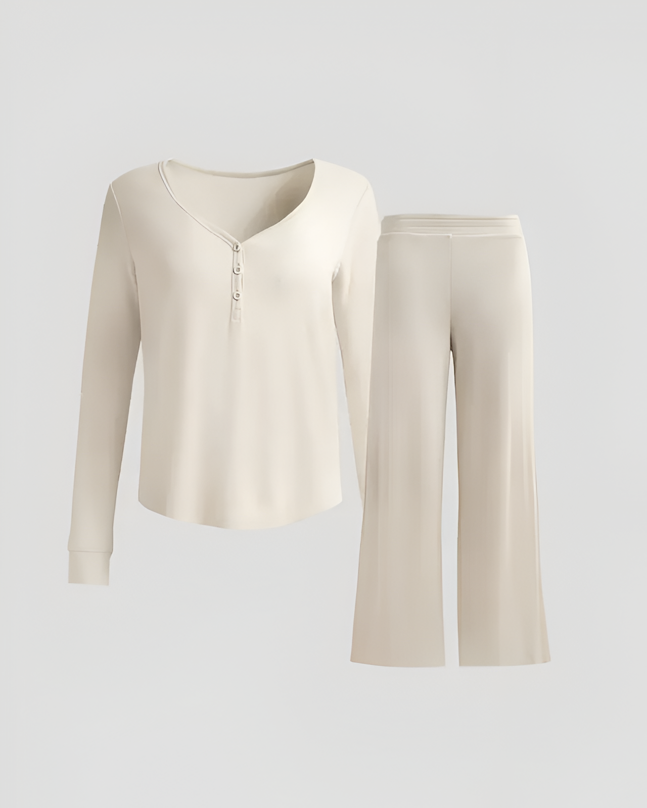 2 Piece Lounge Set With Long Sleeve Top And Pant For Women