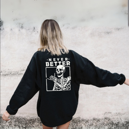 Never Better Printed Sweatshirt-Cozy Knit Sets
