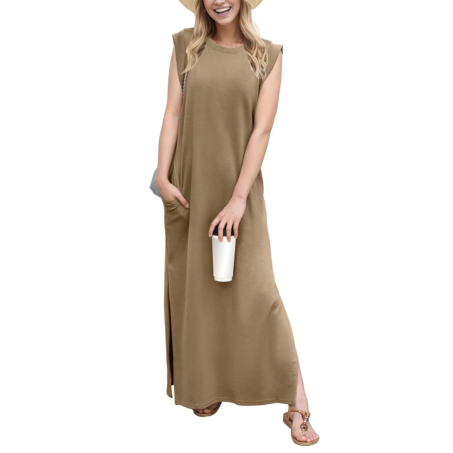 Casual Vacation Maxi Dress With Pockets For Women