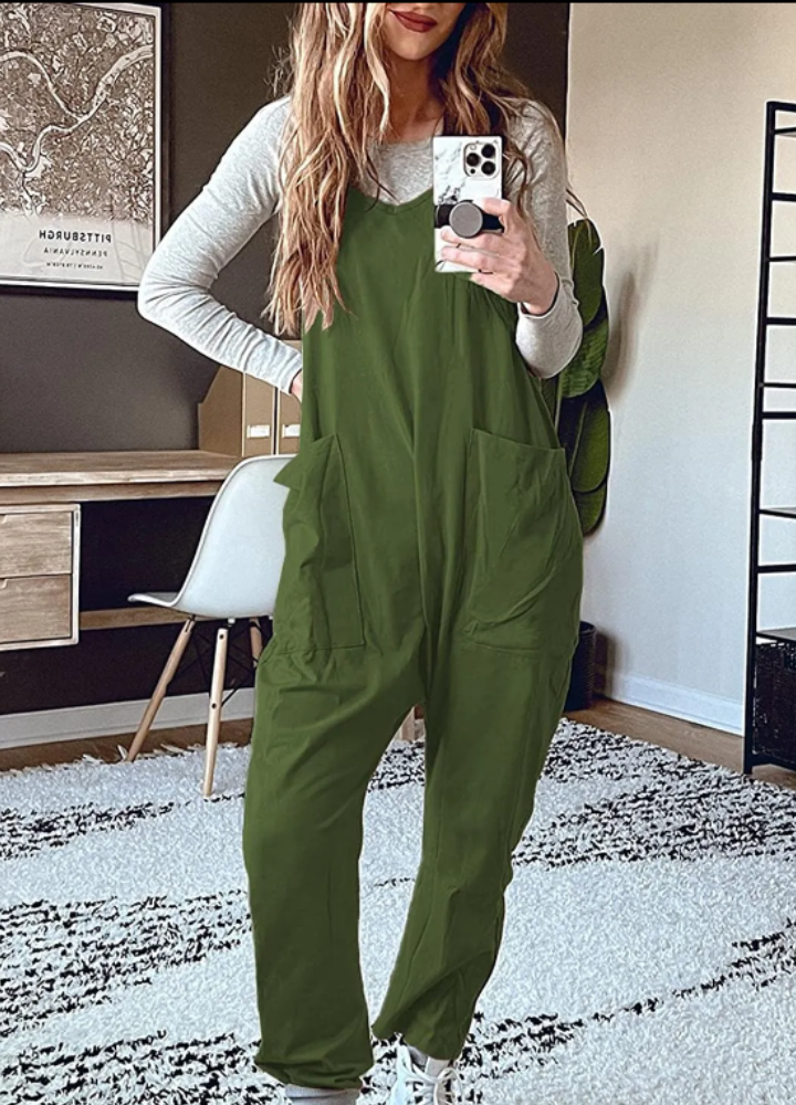 Womens Casual Wide-Leg Jumpsuit-Cozy Knit Sets