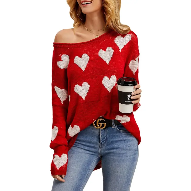 Cordate Printed Oversized Sweaters