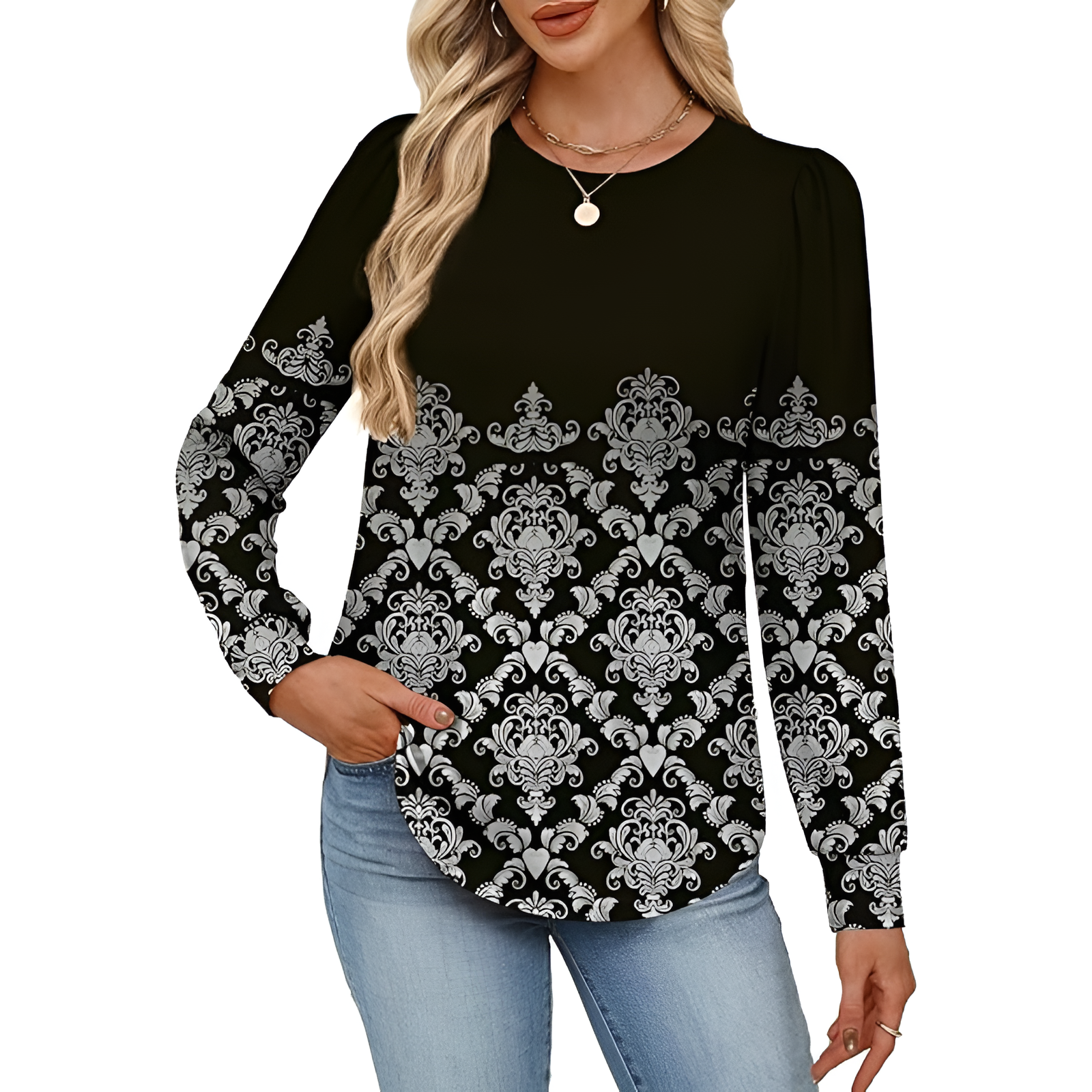 Long Sleeve Tunic Top For Fall Season