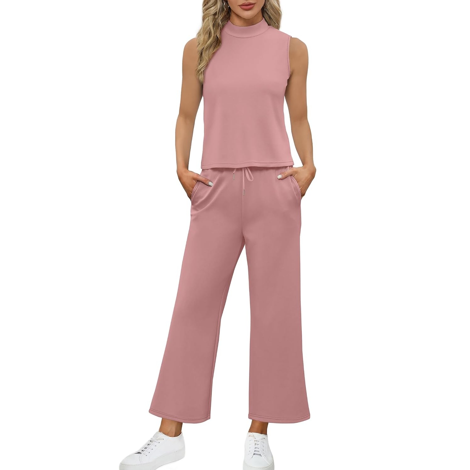 Vacation Two Piece Outfit Wide Leg Pants