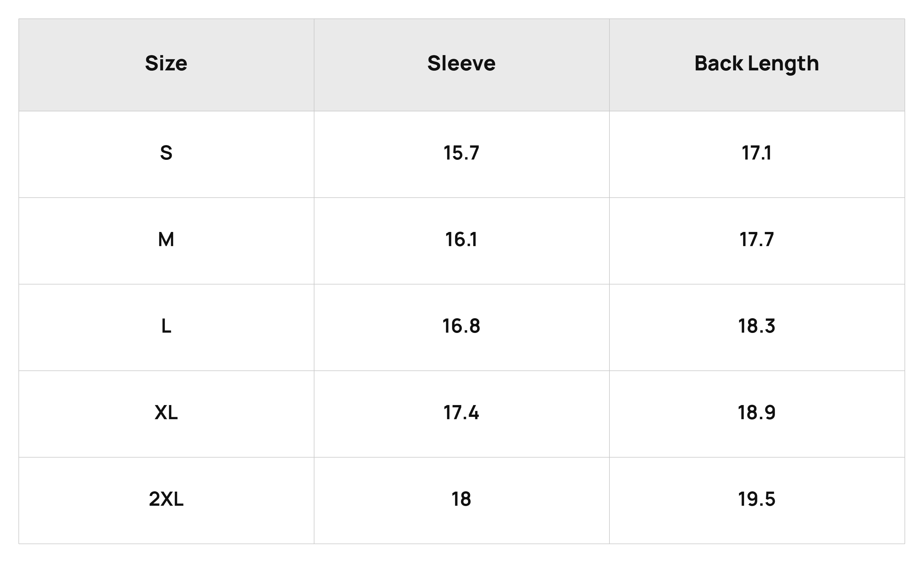 Size Chart
